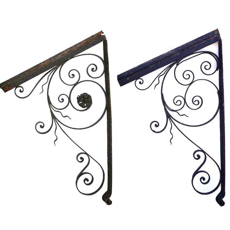 wrought iron awning brackets